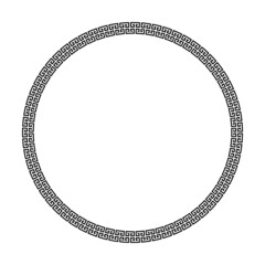 Poster - Circle frame of simple greek pattern