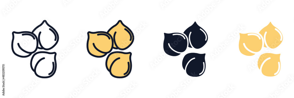 Chickpeas icon symbol template for graphic and web design collection ...