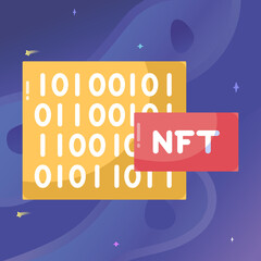 Isolated NFT icon Digital transaction concept Vecto