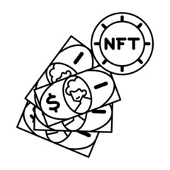 Isolated NFT icon Digital transaction concept Vecto