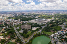 Aerial View Of The Stadium "Governador Magalhães Pinto" Or "Mineirão" In Belo Horozonte, Minas Gerais, Brazil.