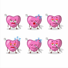 Sticker - Cartoon character of pink cupid love arrow with sleepy expression