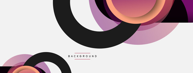 Creative geometric wallpaper. Minimal abstract background. Circles composition vector illustration for wallpaper banner background or landing page