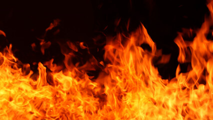 Horizontal background image of a red-hot flame