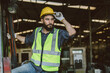 © Quality Stock Arts - Hispanic male staff worker in heavy industry. Arab Indian engineer man working in warehouse looking smart.