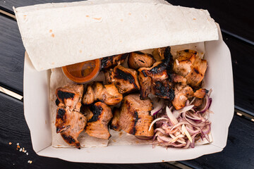 Sticker - Grilled Pork Shish Kebab in Box Ready For Delivery