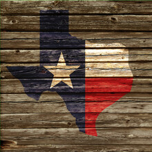 Texas Tx State Flag Map Painted Rustic Wood Wall