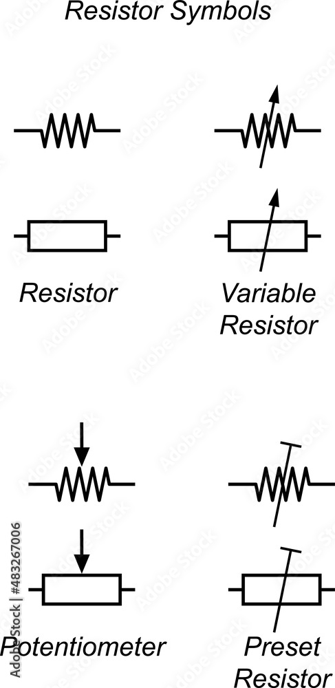 Electronic, Resistor Symbols Stock Vector | Adobe Stock