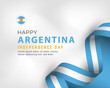 Happy Argentina Independence Day July 9th Celebration Vector Design Illustration. Template for Poster, Banner, Advertising, Greeting Card or Print Design Element