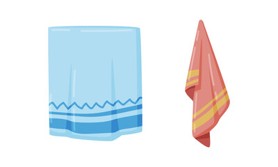 Poster - Hanging Towel as Bathroom Item for Body Vector Set