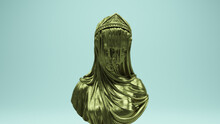 Brass Gold Bronze Statue Religion Sculpture Woman Mary Art Ancient 3d Illustration Render