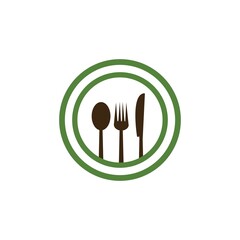 fork and spoon restaurant logo vector template