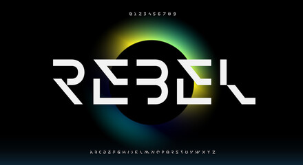 Wall Mural - abstract futuristic alphabet font. digital space typography vector illustration design