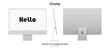 © Andriy Mertsalov - computer monitor silver color with blank screen saver front, back and side view isolated on white background. realistic and detailed mockup of display for system unit. stock vector illustration