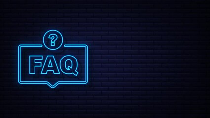 Sticker - Frequently asked questions FAQ banner. Speech bubble with text FAQ. Motion Graphic