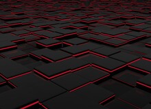 Abstract Background Of Black And Red Squares