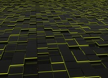 Abstract Background Of Black And Yellow Squares