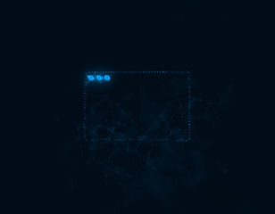 Poster - Browser window icon with plexus effect. Connected lines with dots. Illustration