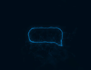 Poster - Speech bubble chat icon isolated on white background. Connected lines with dots. Illustration