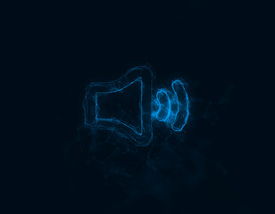 Aufkleber - Audio voice sound icon with plexus effect. Connected lines with dots. Illustration