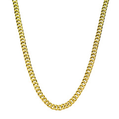 Gold jewelry. Gold chain necklace isolated