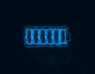 Aufkleber - Battery icon with plexus effect. Connected lines with dots. Illustration