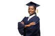 © Syda Productions - education, graduation and people concept - happy graduate student woman in mortarboard and bachelor gown