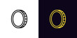 Outline coin icon, with editable stroke. Linear coin sign, token pictogram