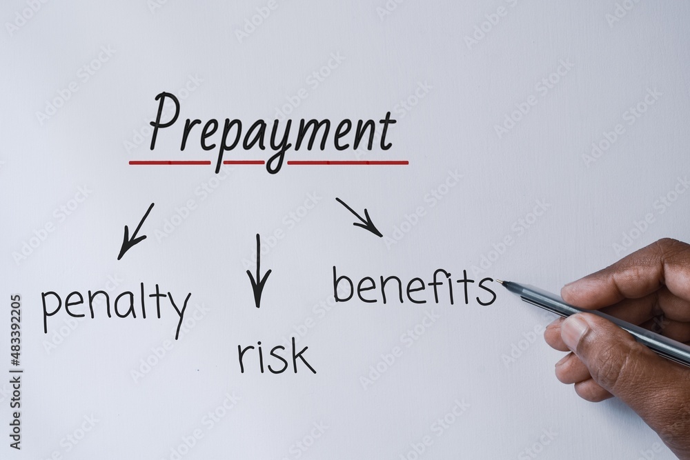 Penalty risk and benefits of prepayment concept flowchart on white ...