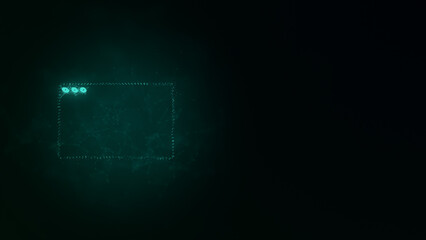 Poster - Browser window icon with plexus effect. Connected lines with dots. Illustration