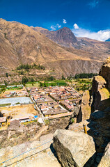 Sticker - Inca archaeological site at Ollantaytambo in the Sacred Valley of Peru