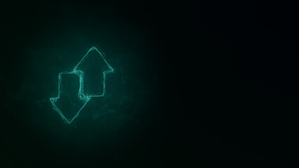 Aufkleber - Exchange arrow transfer icon with plexus effect. Connected lines with dots. Illustration