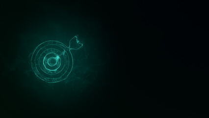 Leinwandbilder - Target with arrow icon with plexus effect. Connected lines with dots. Illustration