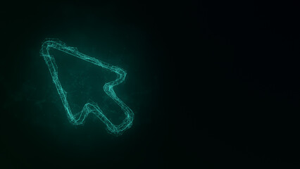Leinwandbilder - Arrow cursor icon with plexus effect. Connected lines with dots. Illustration