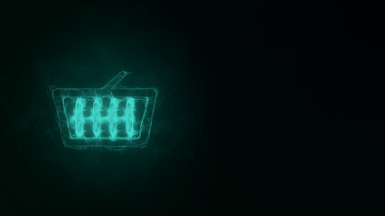 Aufkleber - Battery icon with plexus effect. Connected lines with dots. Illustration