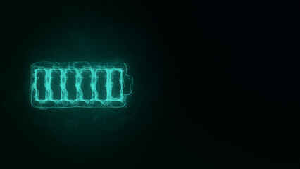 Aufkleber - Battery icon with plexus effect. Connected lines with dots. Illustration
