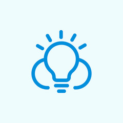 Sticker - smart cloud logo. bulb logo