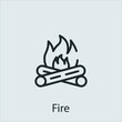 © Nicat - fire  icon vector icon.Editable stroke.linear style sign for use web design and mobile apps,logo.Symbol illustration.Pixel vector graphics - Vector
