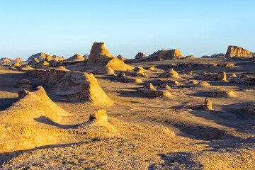 Wall Mural - Rock formations called Kalut , Dasht-e Lut or Lut desert, World hottest place, Kerman Province, Iran