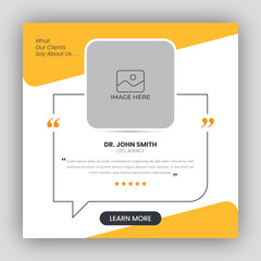 Sticker - Customer feedback testimonial social media post web banner template