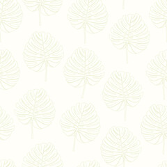 Naklejka na meble Seamless pattern of leaves in vector on a beige background 