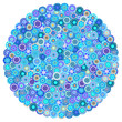 Millefiori - colorful round pattern. Abstract mosaic pattern with glass different beads. Vector clipart.