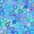 Millefiori - colorful seamless pattern. Abstract mosaic pattern with glass different beads. Vector clipart.