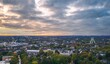 Aerial sunset cityscape of Bochum city, Germany 