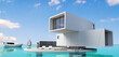 Modern houseboat villa on the high seas