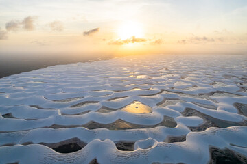 Lencois Maranhenses National Park. Dunes and rainwater lakes landscape. Barreirinhas, MA, Brazil.