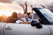 © Alessandro Biascioli - Happy senior couple having fun driving on new convertible car
