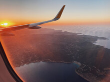 Sunset View Of Ibiza From An Airplane