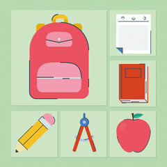 Sticker - back to school set