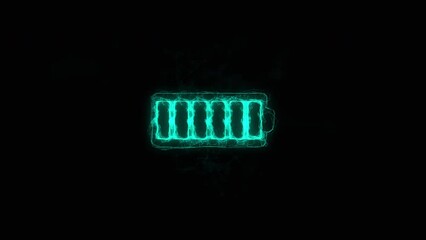Aufkleber - Battery icon with plexus effect. Connected lines with dots. Lines plexus